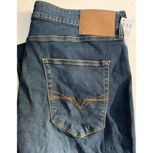 GUESS LOS ANGELES MEN'S LINCOLN SLIM STRAIGHT BLUE DENIM JEANS 36X32 $89 NWT